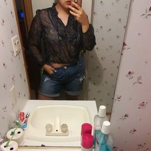 Long sleeve, see through, crop top